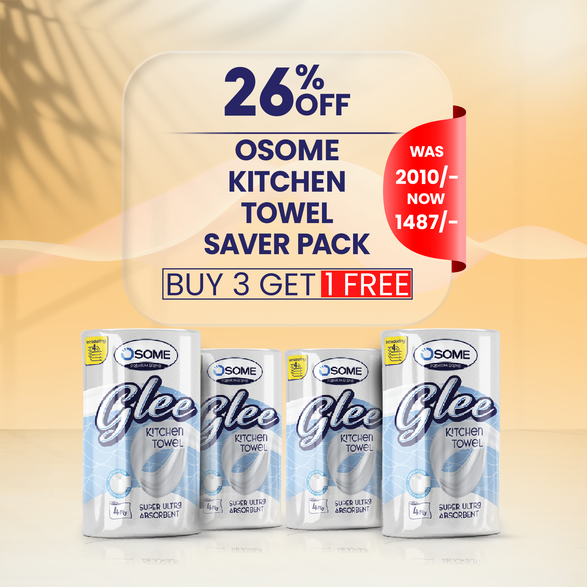 Kitchen Towel Saver pack - Buy 3 Get 1 Free
