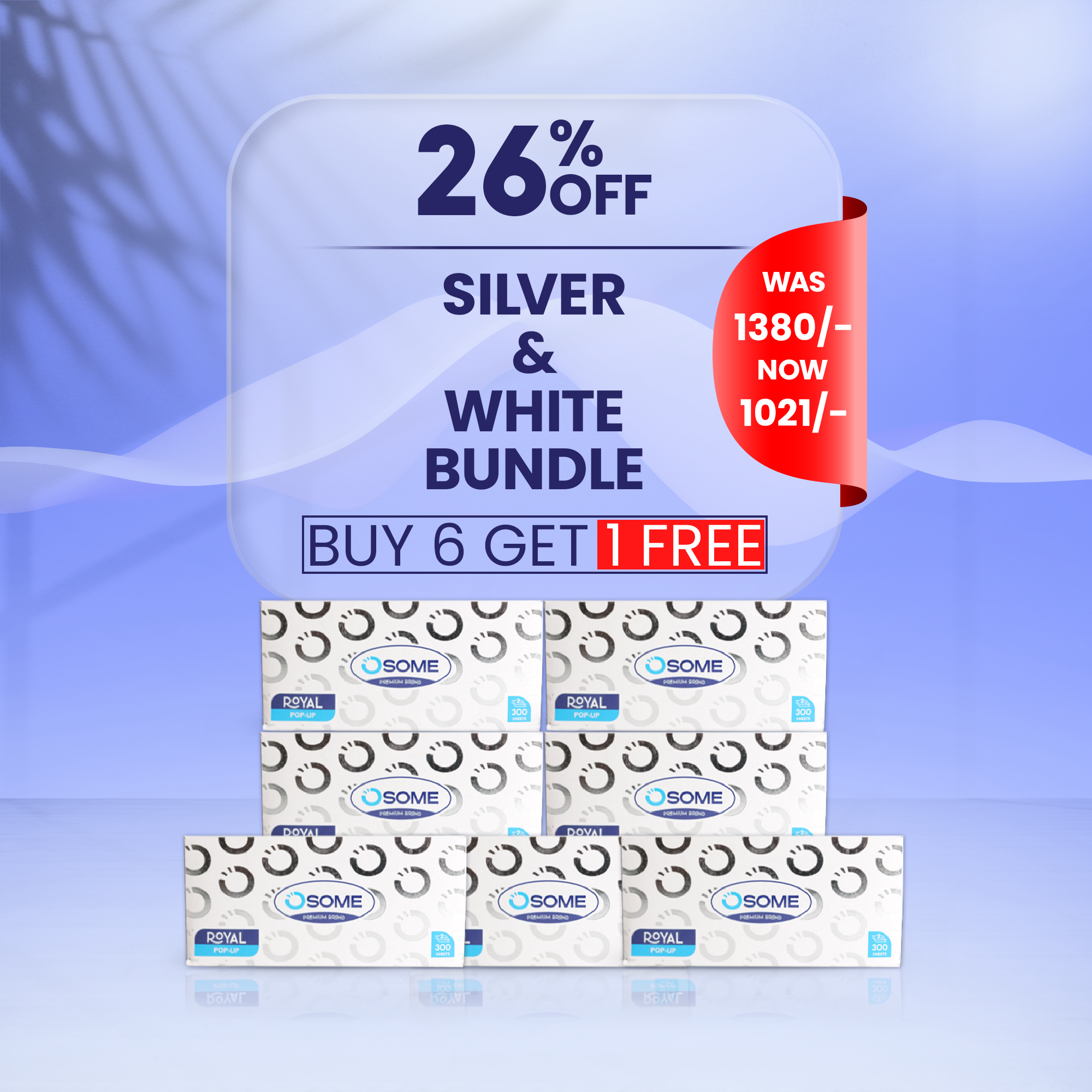 Royal Pop Up Silver & White Bundle - Buy 6 Get 1 Free